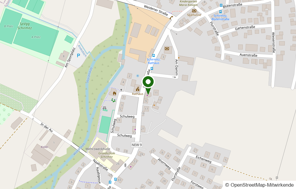 Kartenausschnitt Kosmetik Unter den Palmen, Hauptstraße 9a, 92718 Schirmitz
